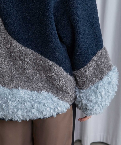 MARECHAL TERRE(マルシャルテル)の「ボアコンビネーショントップス(その他トップス・レディース・ブラック/オフホワイト/ネイビー/ベージュ・MEDIUM)」の13枚目の写真