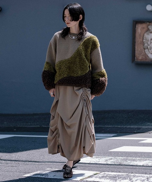 MARECHAL TERRE(マルシャルテル)の「ボアコンビネーショントップス(その他トップス・レディース・ブラック/オフホワイト/ネイビー/ベージュ・MEDIUM)」の14枚目の写真