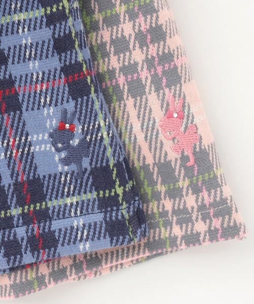 KP（ケーピー）の「Wジャカードチェック スカパン（その他パンツ・キッズ・ネイビー/ピンク・90cm/100cm/110cm/120cm/130cm/140cm/150cm）」の8枚目の写真