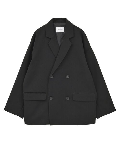 ブラック テーラードジャケット オーバーサイズ セール】オーバーサイズダブルジャケット（テーラードジャケット