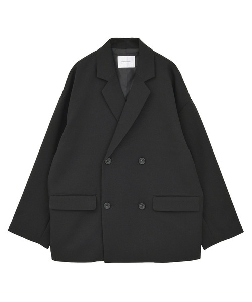 AMERICANA ブラック プルオーバー ジャケット オーバーサイズダブルジャケット（テーラードジャケット）｜AMERICAN