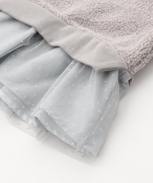 Seraph（セラフ）の「【ジュニア対応】チュール付き刺繍ボアトレーナー（スウェット・キッズ・ライトグレー/アイボリー・80/90/100/110/120/130/140）」の9枚目の写真