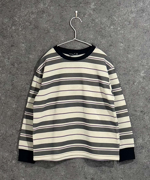 ZI-ON(ジーオン)の「キッズ ボーダー オーバーサイズ トレーナー(スウェット・キッズ・グレー系その他/ブラック/ホワイト×グリーン/ネイビー/ブルー系その他/チャコールグレー・110cm/120cm/130cm/140cm/150cm/160cm)」の9枚目の写真