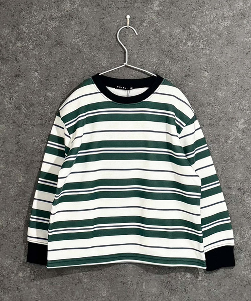 ZI-ON(ジーオン)の「キッズ ボーダー オーバーサイズ トレーナー(スウェット・キッズ・グレー系その他/ブラック/ホワイト×グリーン/ネイビー/ブルー系その他/チャコールグレー・110cm/120cm/130cm/140cm/150cm/160cm)」の12枚目の写真