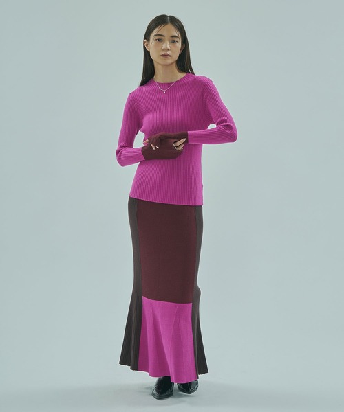 ROSE BUD(ローズバッド)の「MULTICOLOR RIB KNIT SKIRT(スカート・レディース・ブラック/バーガンディー・ONE SIZE)」の15枚目の写真