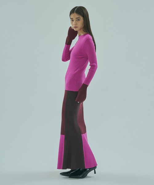 ROSE BUD(ローズバッド)の「MULTICOLOR RIB KNIT SKIRT(スカート・レディース・ブラック/バーガンディー・ONE SIZE)」の16枚目の写真