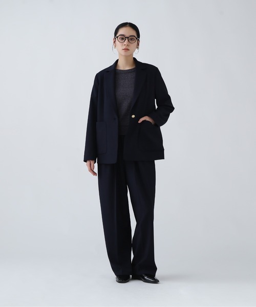 NAVYNAVY（ネイビーネイビー）の「【NAVYNAVY】【365ユーティリティー】丸めて持ち運べる忍ばせストレッチギャバテーラードジャケット（テーラードジャケット・レディース・ネイビー/ブラック・SMALL/MEDIUM）」の16枚目の写真