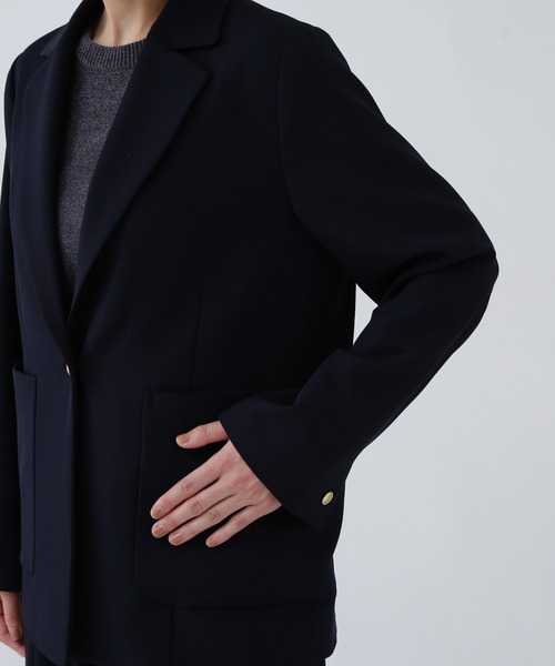 NAVYNAVY（ネイビーネイビー）の「【NAVYNAVY】【365ユーティリティー】丸めて持ち運べる忍ばせストレッチギャバテーラードジャケット（テーラードジャケット・レディース・ネイビー/ブラック・SMALL/MEDIUM）」の9枚目の写真