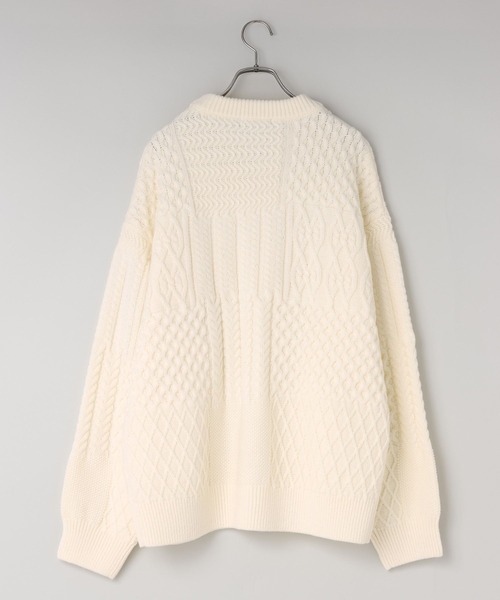 LOWRYS FARM（ローリーズファーム）の「【LFM(U)】クレイジーケーブルニットプルオーバー　 606149（ニット/セーター・メンズ・ブルー/ホワイト/ネイビー・MEDIUM/LARGE）」の4枚目の写真