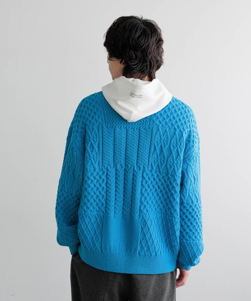 LOWRYS FARM（ローリーズファーム）の「【LFM(U)】クレイジーケーブルニットプルオーバー　 606149（ニット/セーター・メンズ・ブルー/ホワイト/ネイビー・MEDIUM/LARGE）」の19枚目の写真