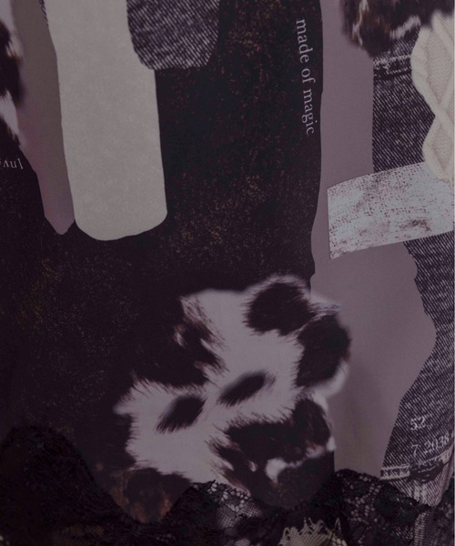 Eimee Law(エイミーロウ)の「カウ柄デニムコラージュptヘムレースタイトスカート(スカート・レディース・グレー/カーキ・FREE)」の14枚目の写真