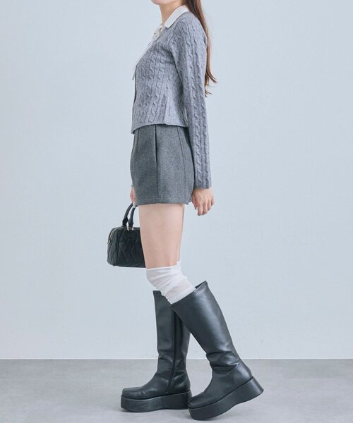 OLIVE des OLIVE（オリーブデオリーブ）の「金ボタンレイヤードニット（ニット/セーター・レディース・オフホワイト/トップグレー/ブラック/ダークブラウン・FREE）」の10枚目の写真