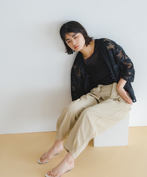 WHYTO.(ホワイト)の「「WHYTO. / ホワイト」レースコンビカーディガン(シャツ/ブラウス・レディース・ブラック/オフホワイト・38/36)」の11枚目の写真