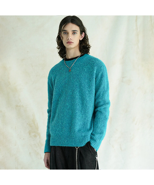 AVANDRESS(アバンドレス )の「Round Angora Knit - 6 COL(ニット/セーター・レディース・エメラルドブルー/ブラック/パープル/杢グレー/Mustard・1/2)」の1枚目の写真