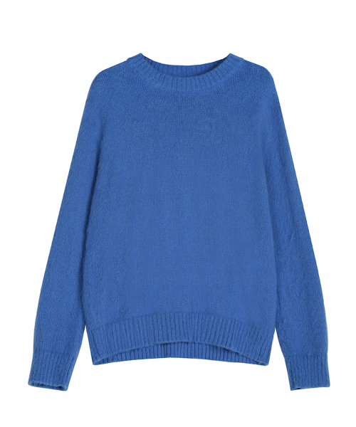AVANDRESS(アバンドレス )の「Round Angora Knit - 6 COL(ニット/セーター・レディース・エメラルドブルー/ブラック/パープル/杢グレー/Mustard・1/2)」の12枚目の写真