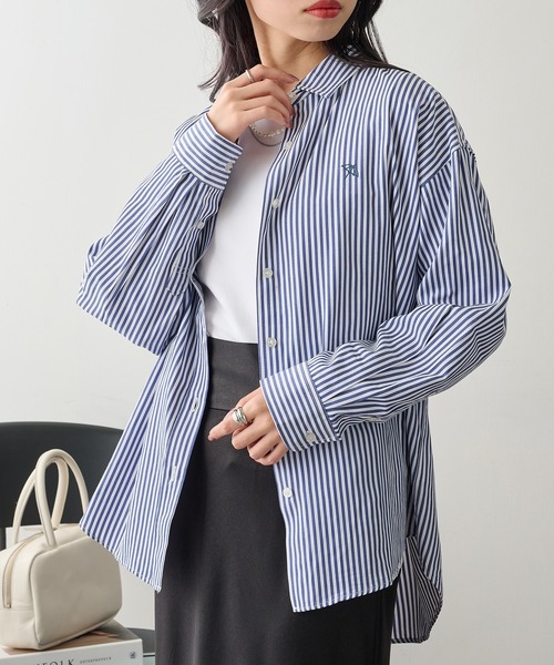 Arnie Arnold Palmer(アーニーアーノルドパーマー)の「【ARNIE】9952592 ブロード長袖レギュラーカラーシャツ(シャツ/ブラウス・レディース・ブルー/ラベンダー・M/L/LL)」の4枚目の写真