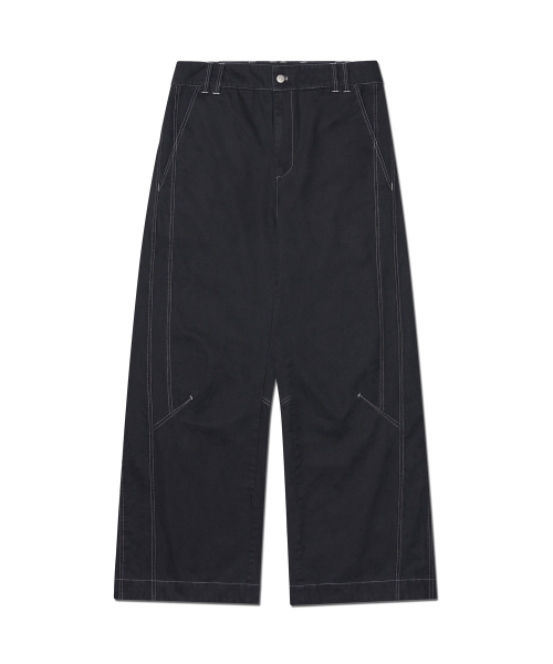 NOMANUAL(NOMANUAL)の「TILTED SIDE LINE PANTS - WASHED BLACK(その他パンツ・レディース・その他・SMALL/MEDIUM/LARGE)」の1枚目の写真