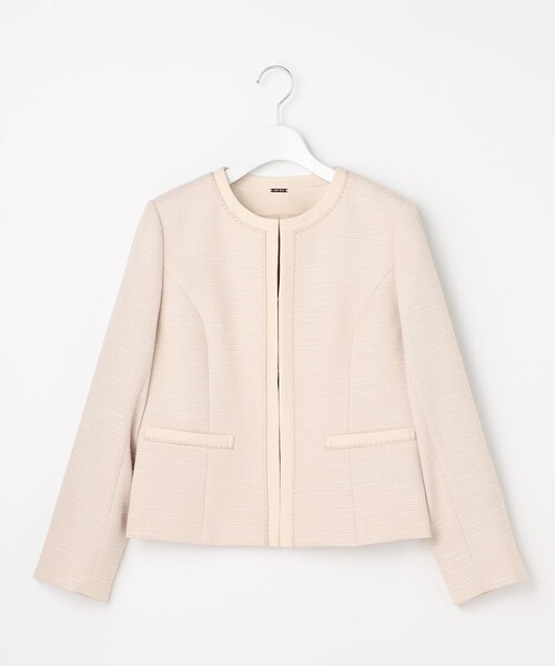 ANY SIS(エニィスィス)の「リップルボーダーストレッチ ジャケット(ノーカラージャケット・レディース・ネイビー系/ネイビー系6/ベージュ系6・SMALL/MEDIUM/LARGE)」の19枚目の写真