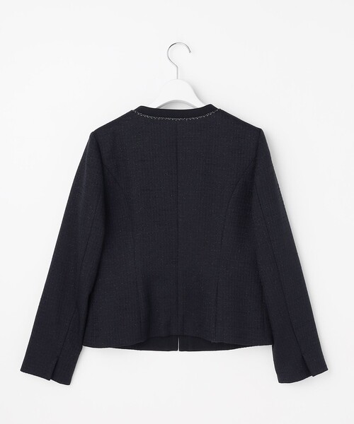 ANY SIS(エニィスィス)の「リップルボーダーストレッチ ジャケット(ノーカラージャケット・レディース・ネイビー系/ネイビー系6/ベージュ系6・SMALL/MEDIUM/LARGE)」の22枚目の写真