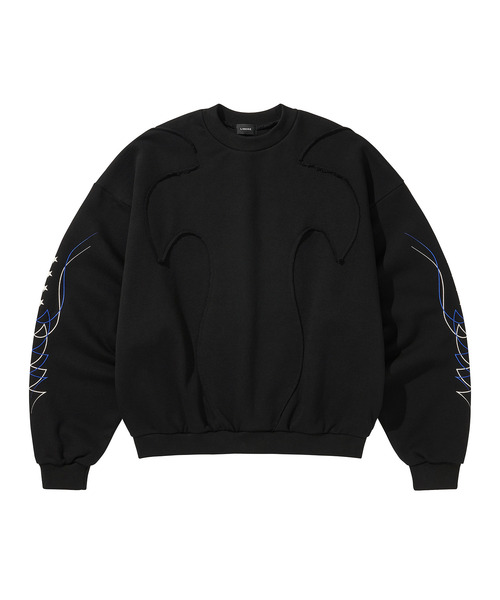 LIBERE（リベーレ）の「LIBERE リベーレ / WESTERN FLAME CREWNECK SWEAT ビッグシルエットウエスタンフレイムクルーネックスウェット / 255224-255225（スウェット・メンズ・ブラック/ブラウン・SMALL/MEDIUM/LARGE）」の6枚目の写真