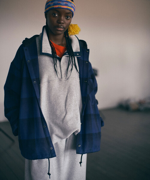 SEDAN ALL-PURPOSE（セダンオールパーパス）の「SEDAN ALL-PURPOSE | Fleece Snap Pullover MEN（Tシャツ/カットソー・メンズ・ブラウン/ブラック・XL/L）」の14枚目の写真