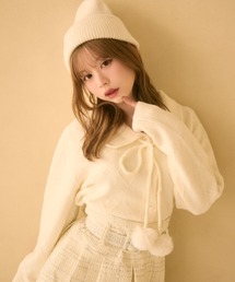 レディースのカーディガン/ボレロ（ホワイト/白色系・ショート丈