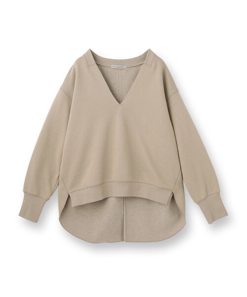 UNTITLED(アンタイトル)の「【Liyoca】ソフト裏毛Vネックプルオーバー(Tシャツ/カットソー・レディース・ブラック/ベージュ・02)」の3枚目の写真