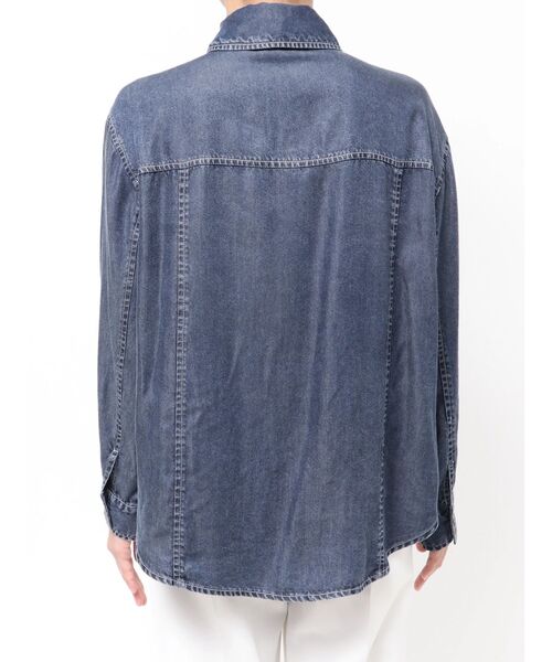 TONAL(トーナル)の「テンセルデニムボウタイブラウス(シャツ/ブラウス・レディース・ブラック/インディゴブルー・MEDIUM)」の21枚目の写真