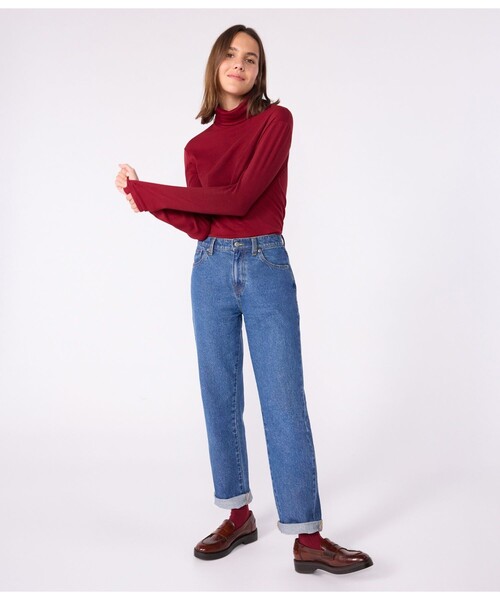 PETIT BATEAU(プチバトー)の「タートルネック長袖Tシャツ(Tシャツ/カットソー・レディース・ライトピンク/グリーン/レッド・XX-SMALL/X-SMALL/SMALL/MEDIUM)」の4枚目の写真