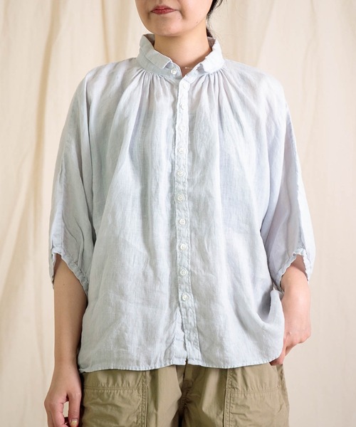 Brocante / ブロカント] リネンキャンバス グランシャツ（シャツ