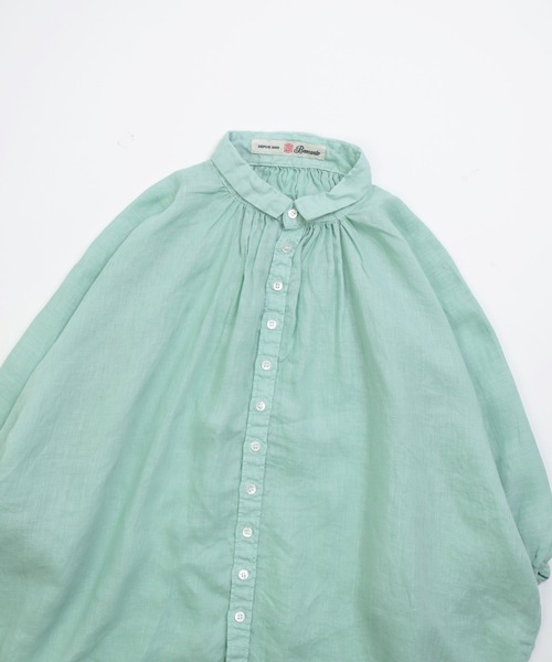 Brocante（ブロカント）の「[Brocante / ブロカント] リネンキャンバス グランシャツ（シャツ/ブラウス・レディース・ライトグレー/ライトグリーン・2）」の9枚目の写真