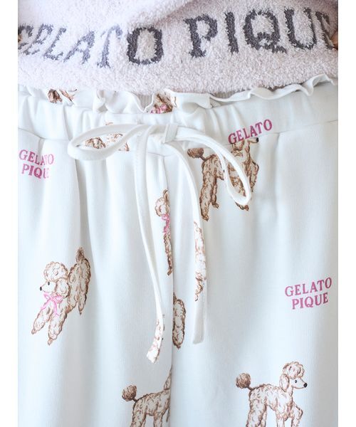 プードル柄ロングパンツ（ルームウェア/パジャマ）｜gelato pique