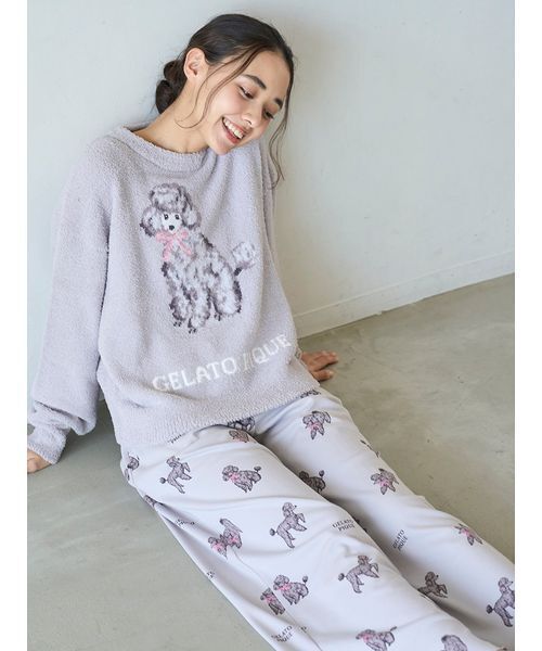 ジェラートピケ　ぬいぐるみ柄ワンピース　ロングパンツ（OWHT-F）ルームウェア gelato pique（ジェラートピケ）の「ぬいぐるみ柄ワンピース（ルーム