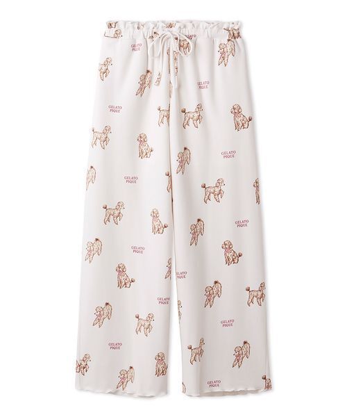 セール】プードル柄ロングパンツ（ルームウェア/パジャマ）｜gelato
