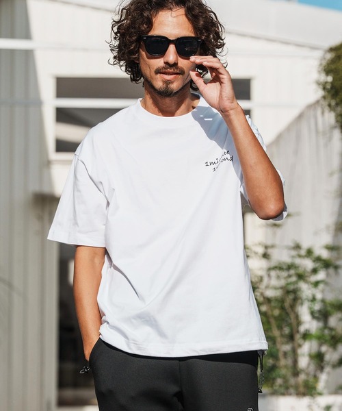 1minute 1second（ワンミニットワンセカンド）の「mt10110-6oz drawcord T-shirt with cursive print Tシャツ(1M26H280)（Tシャツ/カットソー・メンズ・ホワイト×ブラック/ブラック/ホワイト・M/L/XL）」の10枚目の写真