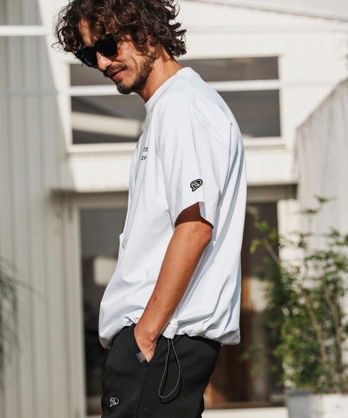 1minute 1second（ワンミニットワンセカンド）の「mt10110-6oz drawcord T-shirt with cursive print Tシャツ(1M26H280)（Tシャツ/カットソー・メンズ・ホワイト×ブラック/ブラック/ホワイト・M/L/XL）」の11枚目の写真