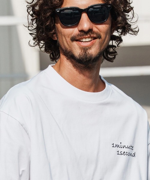 1minute 1second（ワンミニットワンセカンド）の「mt10110-6oz drawcord T-shirt with cursive print Tシャツ(1M26H280)（Tシャツ/カットソー・メンズ・ホワイト×ブラック/ブラック/ホワイト・M/L/XL）」の12枚目の写真