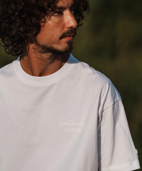 1minute 1second（ワンミニットワンセカンド）の「mt10110-6oz drawcord T-shirt with cursive print Tシャツ(1M26H280)（Tシャツ/カットソー・メンズ・ホワイト×ブラック/ブラック/ホワイト・M/L/XL）」の20枚目の写真