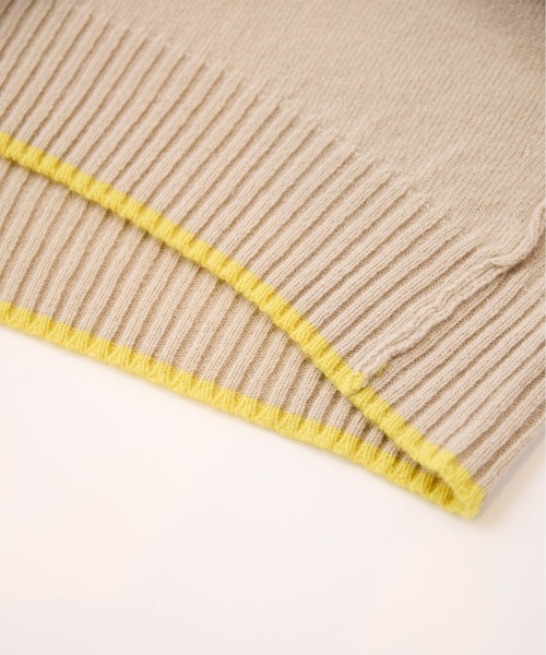 LA MARINE FRANCAISE（マリン フランセーズ）の「オフタートルバイカラーニット（ニット/セーター・レディース・ブラック/ベージュ/レッド・FREE）」の10枚目の写真