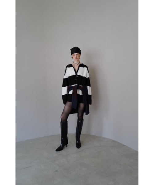 TRUNC(トランクエイティーエイト)の「Rugger Loose Knit(ニット/セーター・レディース・ブラック/ネイビー・FREE)」の4枚目の写真