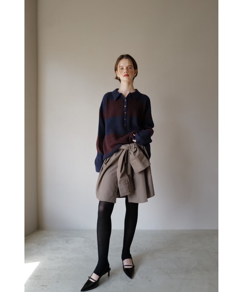 TRUNC(トランクエイティーエイト)の「Rugger Loose Knit(ニット/セーター・レディース・ブラック/ネイビー・FREE)」の11枚目の写真