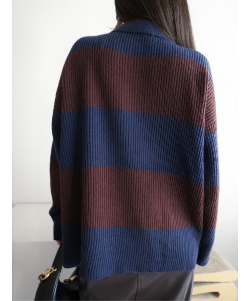 TRUNC(トランクエイティーエイト)の「Rugger Loose Knit(ニット/セーター・レディース・ブラック/ネイビー・FREE)」の12枚目の写真