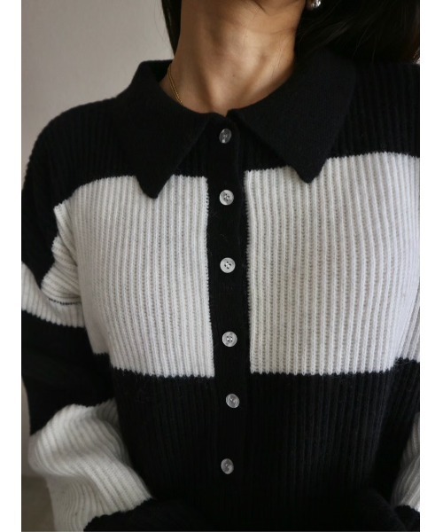 TRUNC(トランクエイティーエイト)の「Rugger Loose Knit(ニット/セーター・レディース・ブラック/ネイビー・FREE)」の19枚目の写真