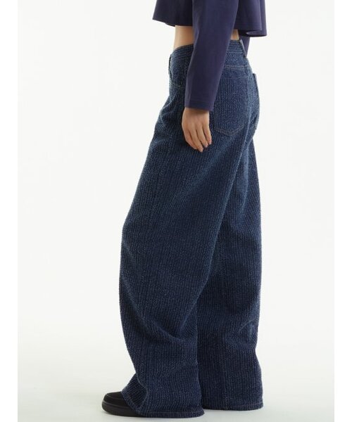 UNKNOWN PLANET（アンノウンプラネット）の「ワイドジャガードデニム（デニムパンツ・レディース・その他・LARGE/MEDIUM/SMALL）」の4枚目の写真