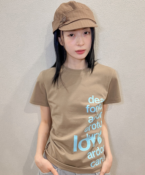 OAFISH(オアフィッシュ)の「LETTERING T-SHIRT, BROWN(Tシャツ/カットソー・レディース・その他・FREE)」の1枚目の写真