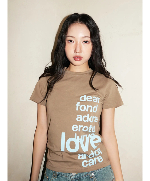OAFISH(オアフィッシュ)の「LETTERING T-SHIRT, BROWN(Tシャツ/カットソー・レディース・その他・FREE)」の4枚目の写真