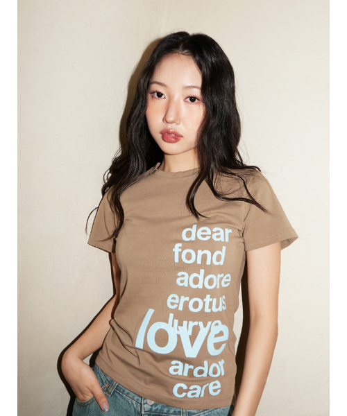 OAFISH(オアフィッシュ)の「LETTERING T-SHIRT, BROWN(Tシャツ/カットソー・レディース・その他・FREE)」の5枚目の写真