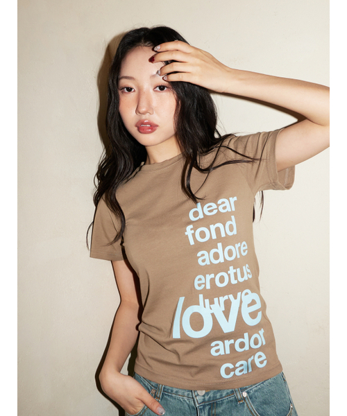 OAFISH(オアフィッシュ)の「LETTERING T-SHIRT, BROWN(Tシャツ/カットソー・レディース・その他・FREE)」の6枚目の写真