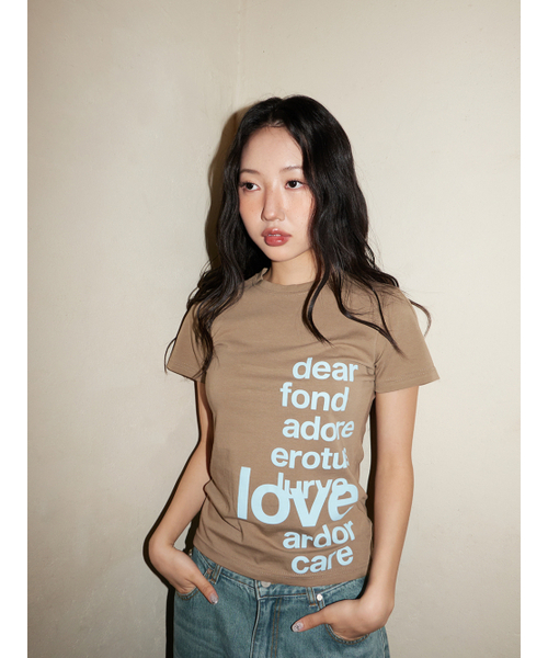 OAFISH(オアフィッシュ)の「LETTERING T-SHIRT, BROWN(Tシャツ/カットソー・レディース・その他・FREE)」の3枚目の写真