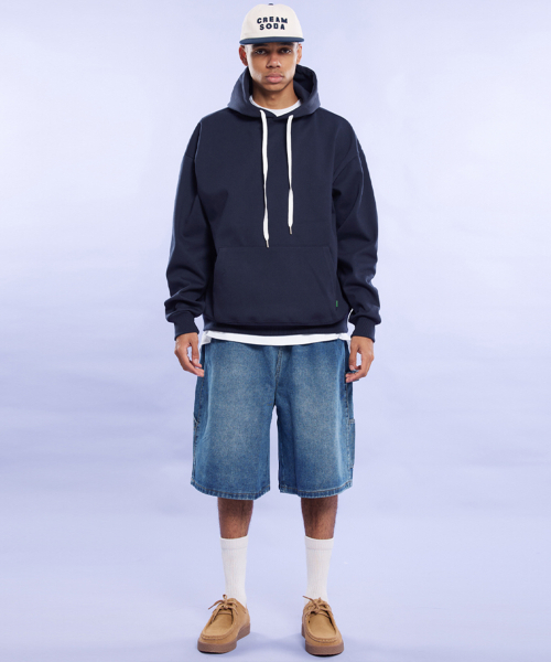 CREAM SODA LAB(クリームソーダラボ)の「ブランクオールシーズンフードネイビー(パーカー・レディース・ネイビー・MEDIUM/LARGE/X-LARGE)」の2枚目の写真